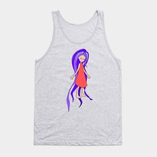 Free Spirit, Girl with Purple Hair Tank Top